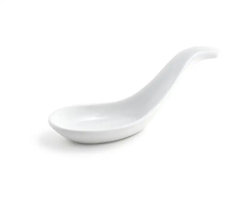 China White Curved Soup Spoon 5"
