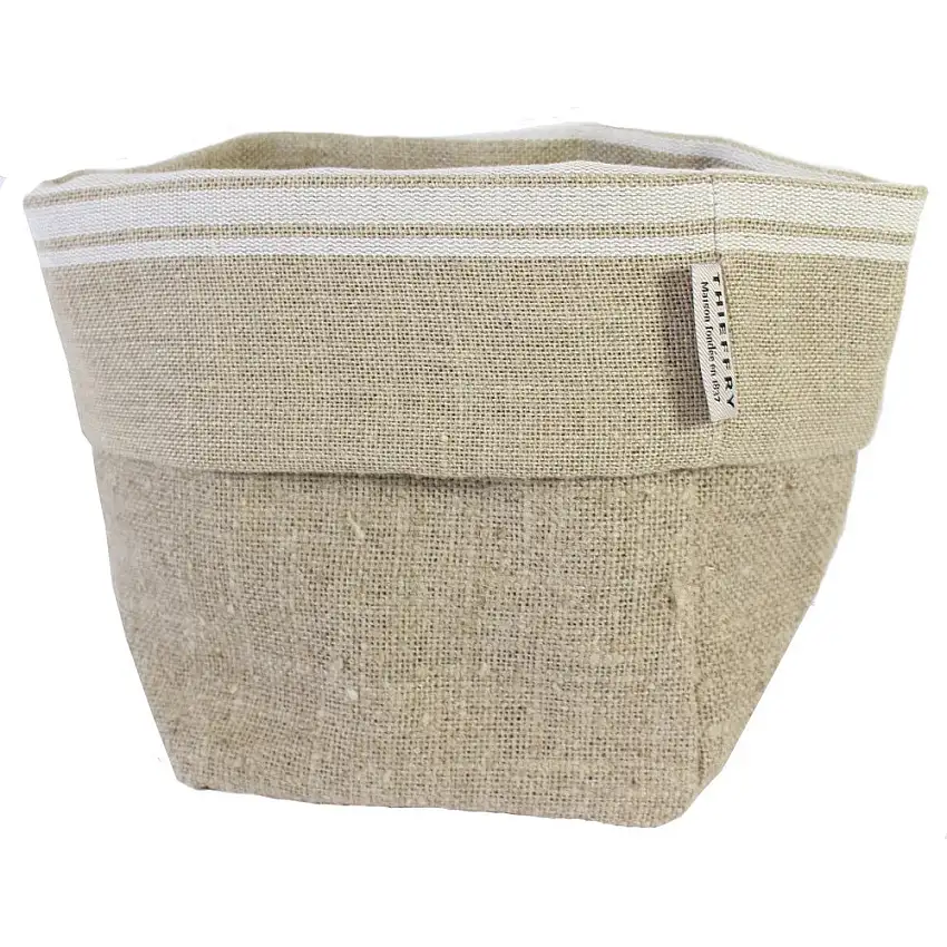 White Monogramme Linen Bread Bag