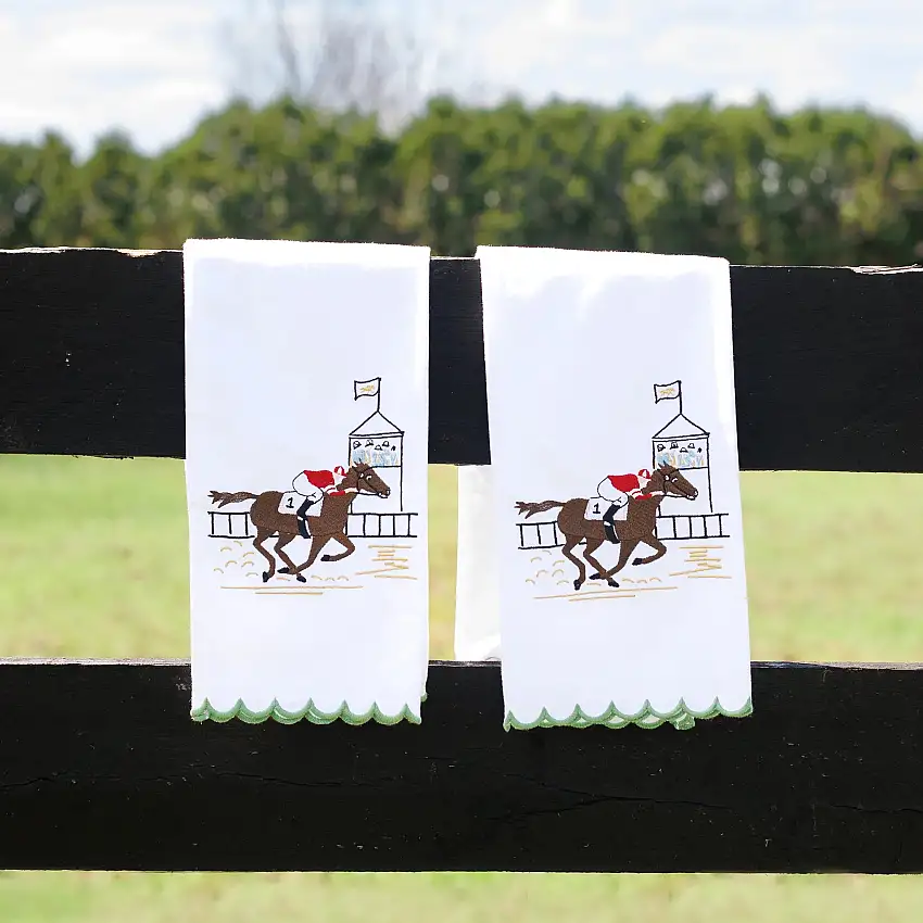At the Finish Embroidered Tea Towels | Set of 2