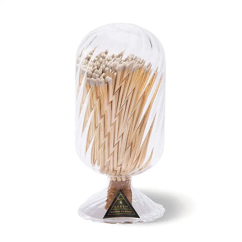 White Helix Glass Match Cloche