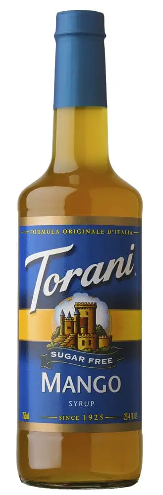 Torani SUGAR FREE Mango Syrup with Splenda 750ml Glass Bottle