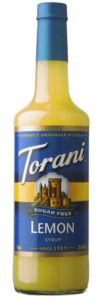 Torani SUGAR FREE Lemon Syrup with Splenda 750ml Glass Bottle
