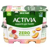 Activia, Yogurt, Non Fat, Zero Added Sugar, Strawberry Banana/Peach