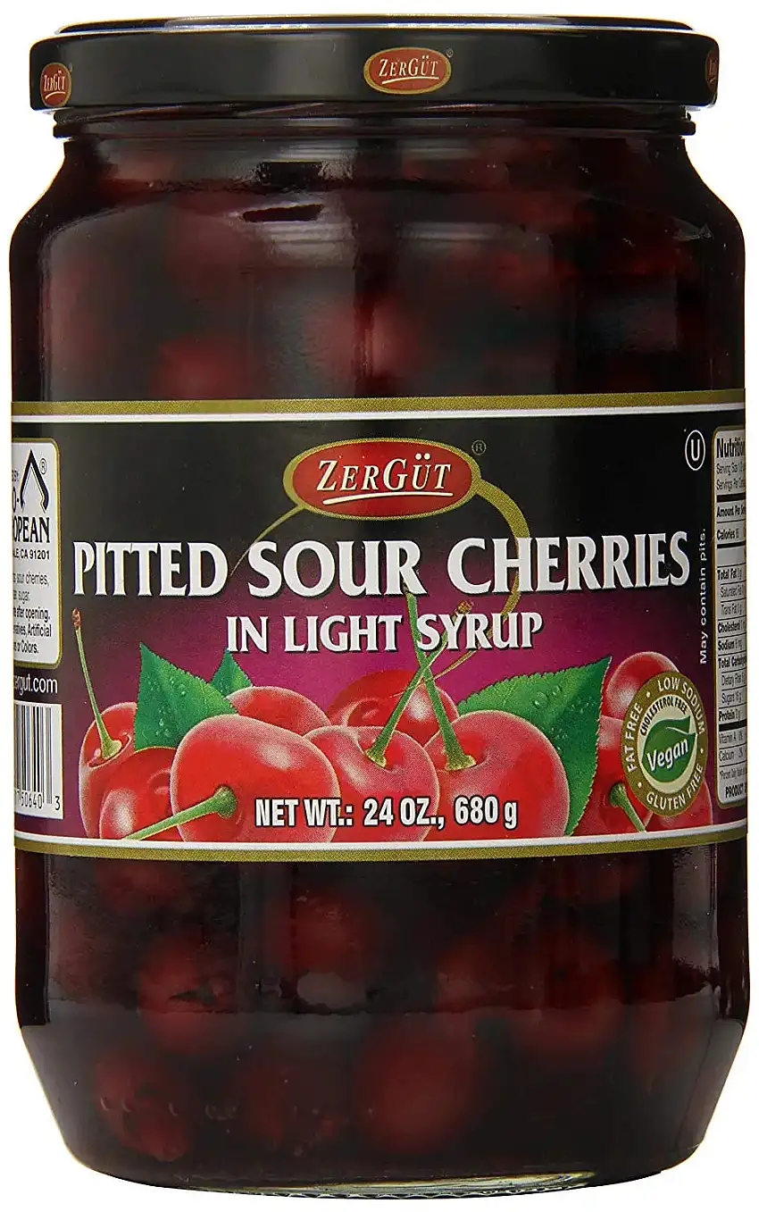 ZerGut Pitted Sour Cherries In Light Syrup, 24 oz, 24.0 oz