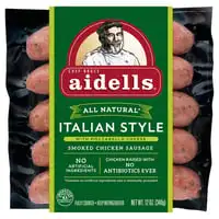 Aidells, Smoked Chicken Sausage, Italian Style with Mozzarella Cheese, 12 oz. (4 Fully Cooked Links)