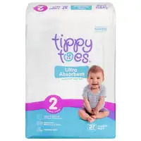 Tippy Toes, Diapers, Ultra Absorbent, Size 2 (12-18 lb), Jumbo Pack