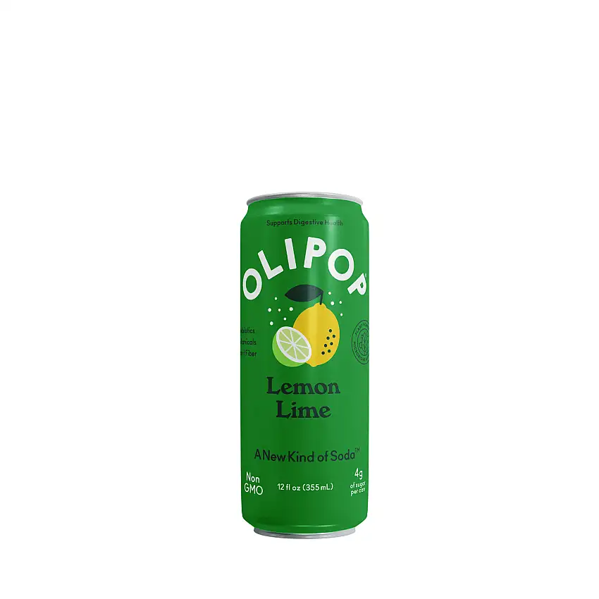 Olipop Prebiotic Soda - Lemon Lime 12 fl oz (Shelf Stable Sleek Cans)