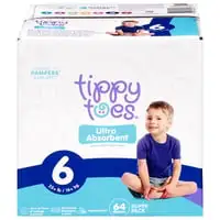Tippy Toes, Diapers, Ultra Absorbent, Size 6 (35+ lb), Super Pack