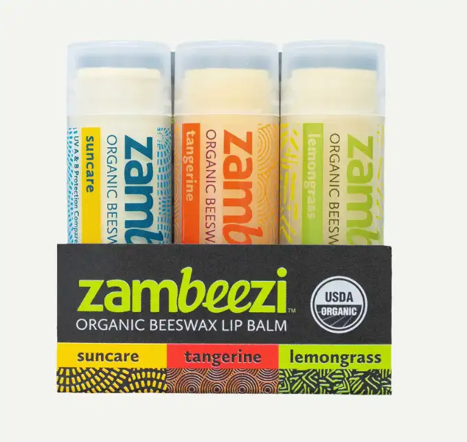 Zambeezi Variety (Lemongrass, Suncare, Tangerine) Lip Balm 3-Pack - 0.15 OZ 10 Pack