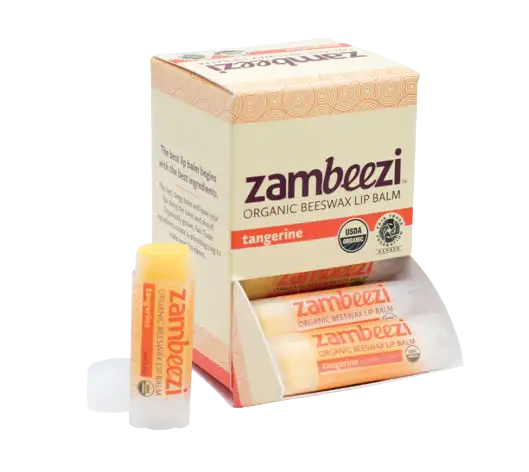 Zambeezi Tangerine Lip Balm Carton - 0.15 OZ 24 Pack