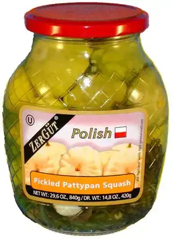 ZerGut Polish Pickled Pattypan Squash, 29.6 oz