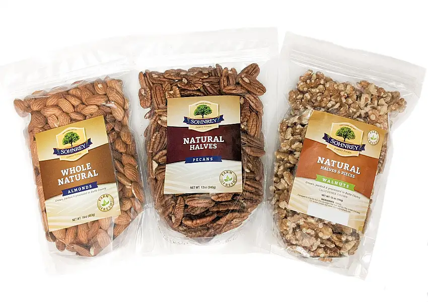 Sohnrey Family Foods Raw Almonds, Walnuts and Pecans Bundle