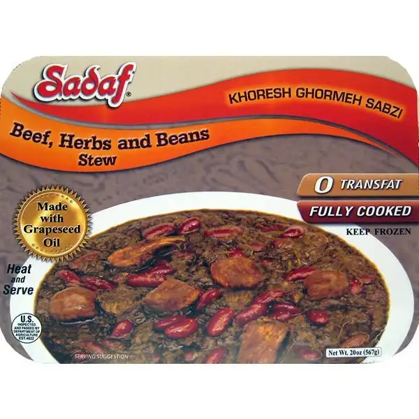 Sadaf Khoresh Ghormeh Sabzi | Herb & Bean Stew with Beef | Frozen - 20 oz.
