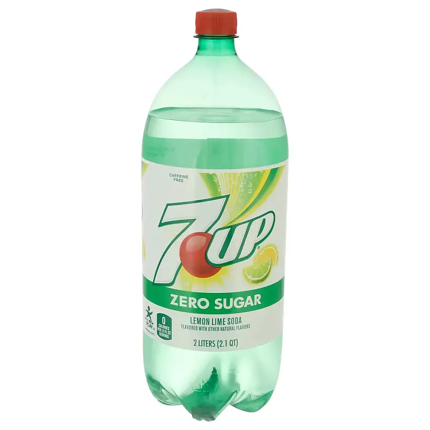 7-UP Zero Sugar Lemon Lime Soda, 2 liter